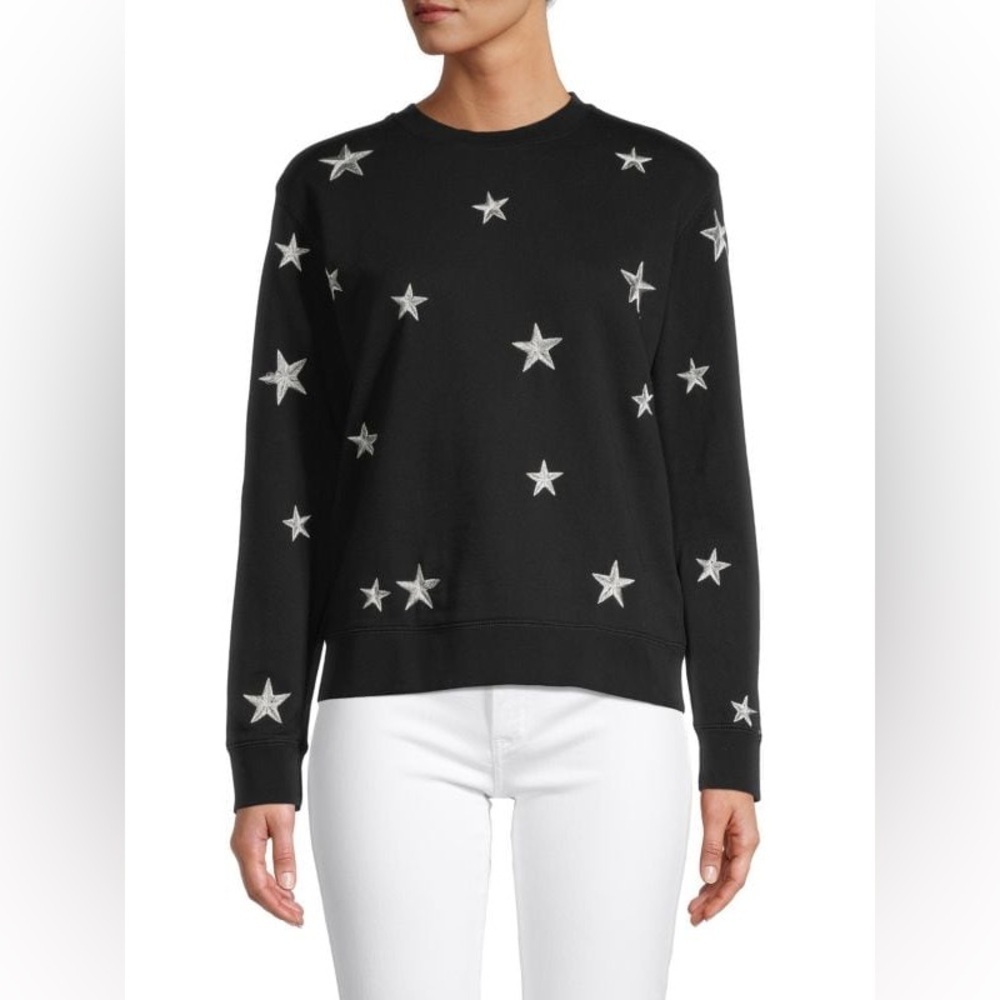 DRIFTWOOD NWOT Star Embroidery Sweatshirt in Black